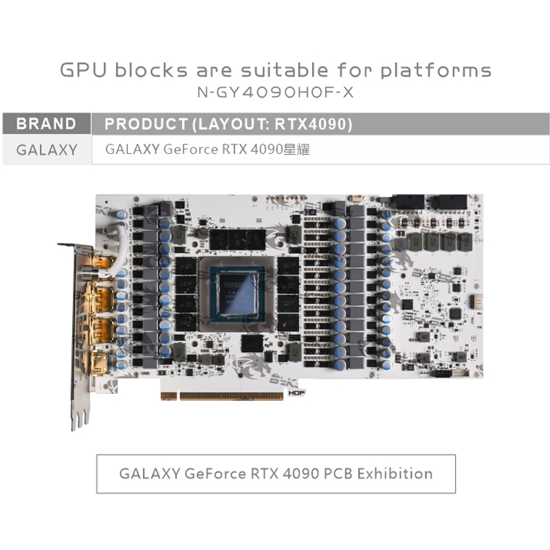 Bykski N-GY4090HOF-X GPU Block - Rtx 4090 Water Block Full Cover recension och pris
