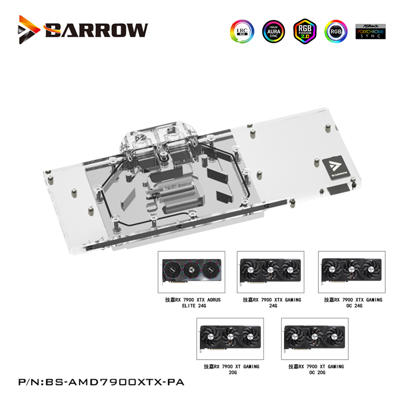 Barrow GPU Water Block For Gig - Rx 7900 Xt 20Gb recension och pris